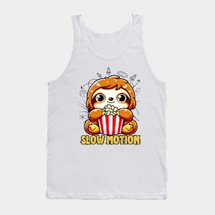 Popcorn space with sloth Tank Top